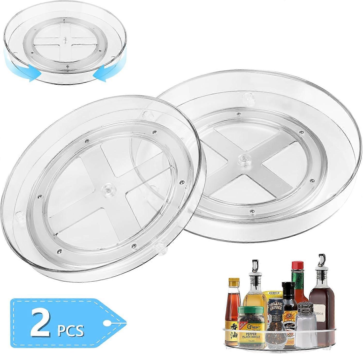 2pcs-turntable rotating shelf-1 small single layer + 1 large single layer