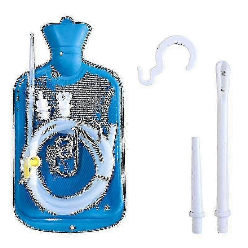 Enema Kit Enema Bag Long Silicone Hose 5 Multi-size Reusable Tips Controlled Water Flow For Colon Detox Cleanse Enemas