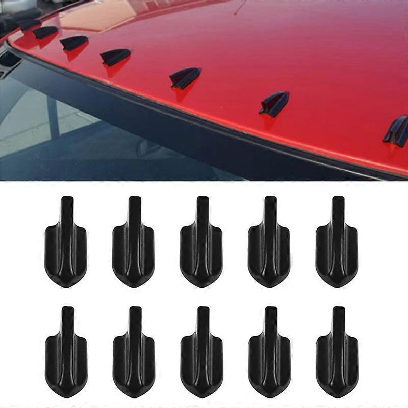 10 PCS Universal Car Black Shark Fin Diffuser Vortex Generator Roof Spoiler