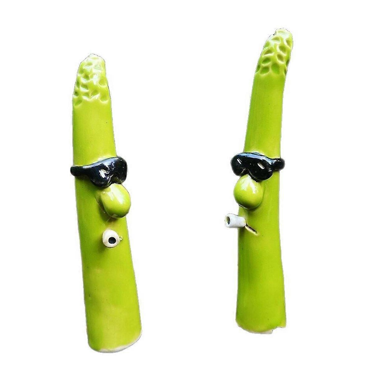 Resin Garden Stakes with Bamboo Shoot Decor 2pcs A