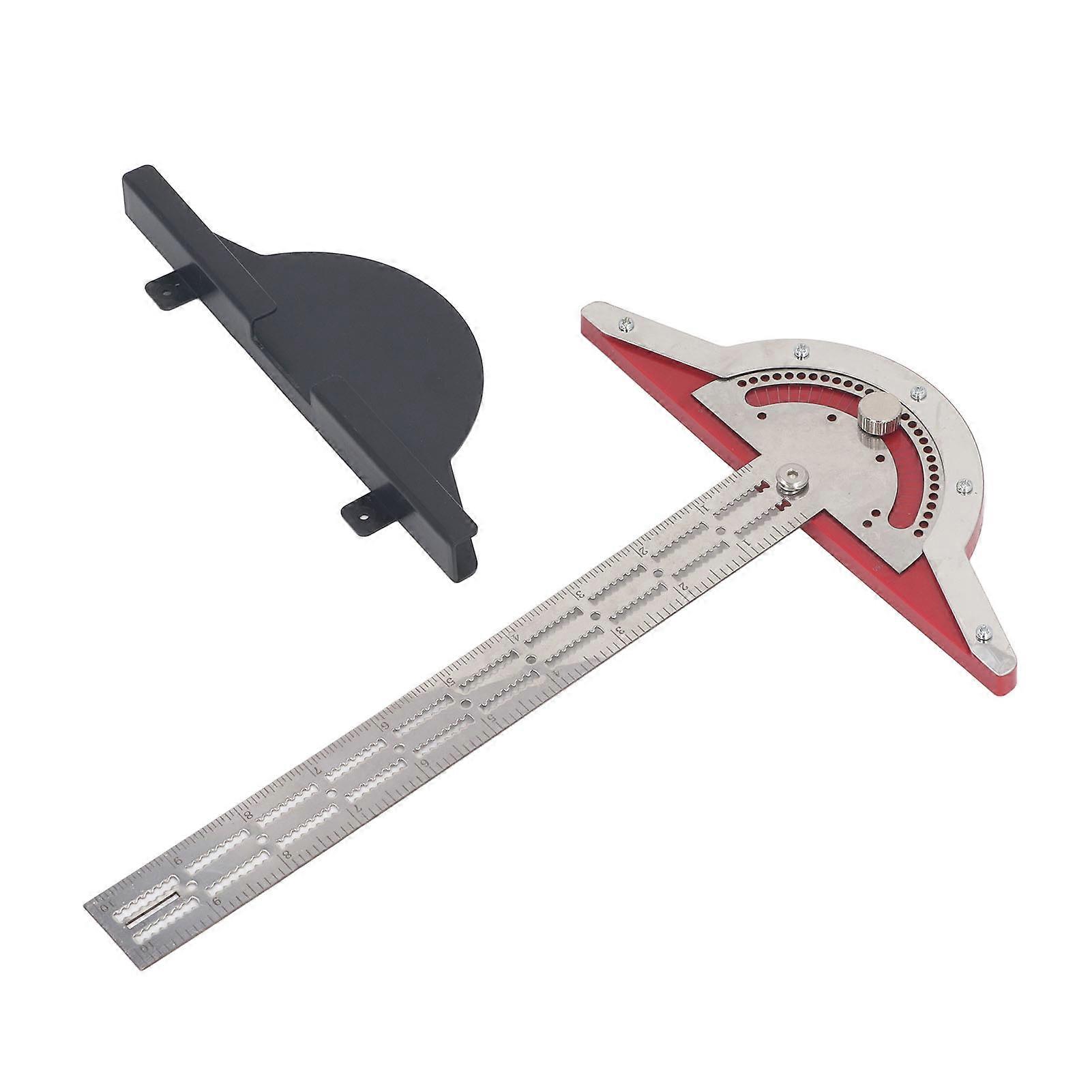 Woodworker Edge 10in Stainless Steel Woodworking Multi Angle 2 Arm Carpentry Ruler Carpenter Measure Layout Tool