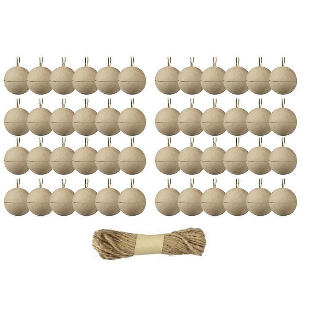 48 Pcs Christmas Paper Mache Balls 3.15 Inch Unpainted Empty Ball