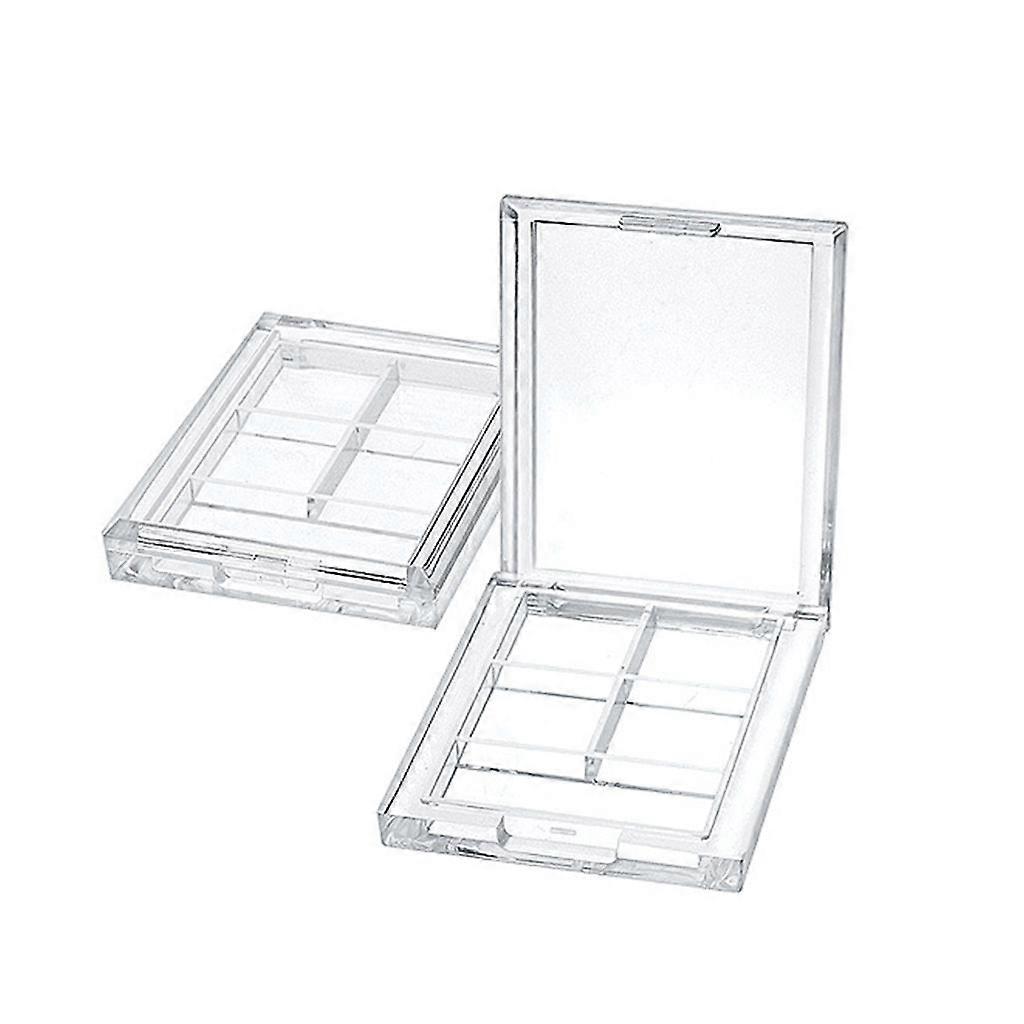 4 Grids Rectangular Eyeshadow Pigment Empty Container Palettes Clear Plastic Por