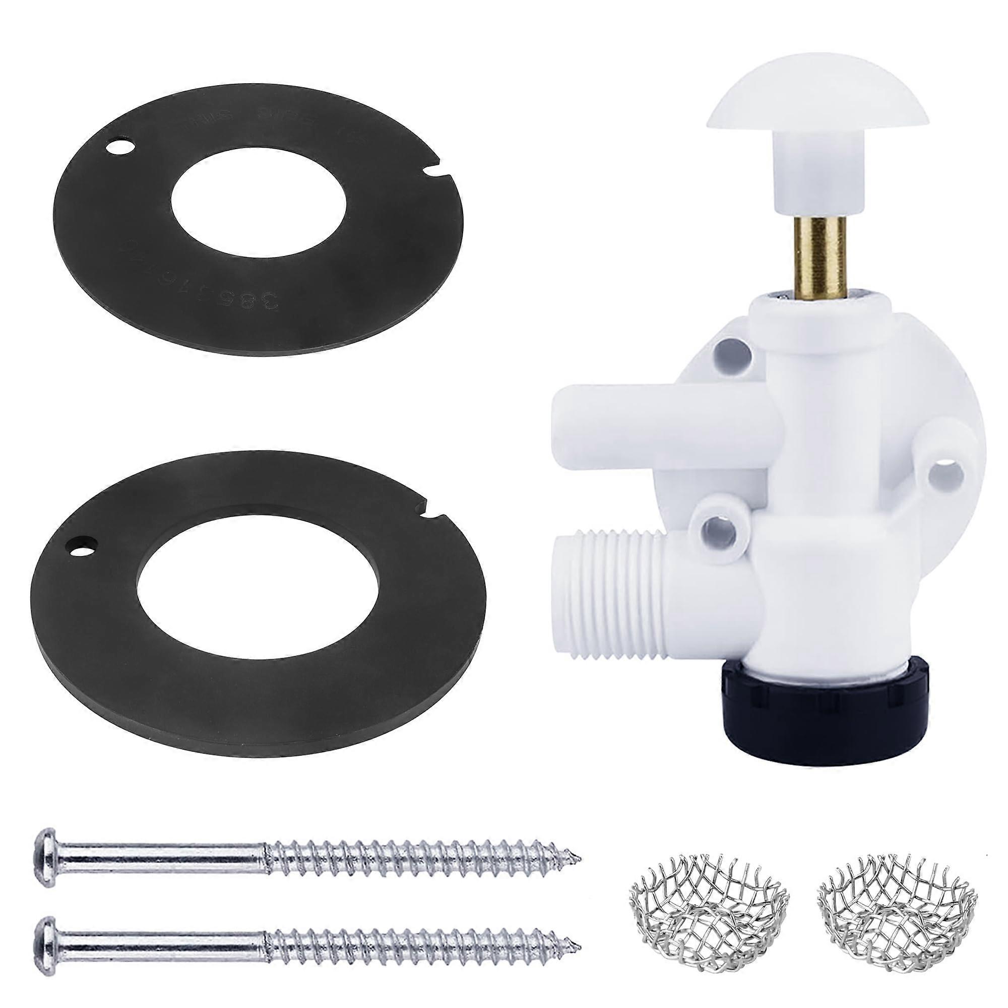 385314349 RV Toilet Water Valve Assembly Kit for Camper Trailer, Compatible with Standard RV Toilets, Durable Materials