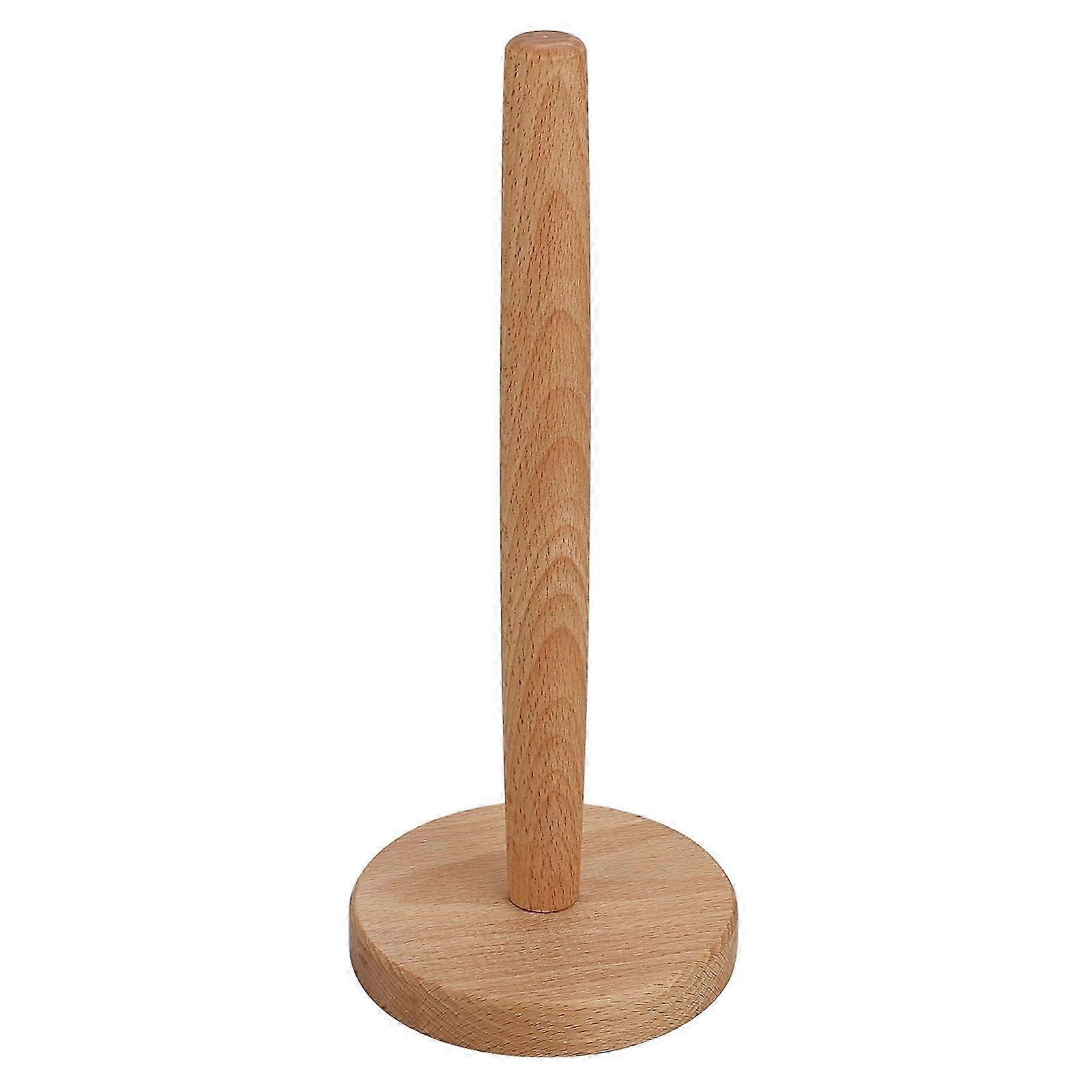 Natural Wooden Paper Towel Holder - Easy Roll Change for Home