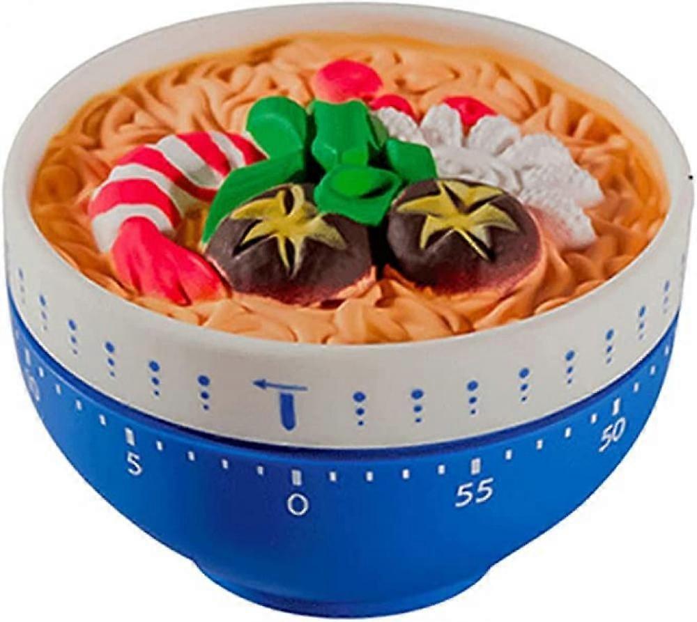 Ramen Shape Timers Kitchen Timer Cute Mechanical Timer Wind Up Kitchen Timer 60 Minutes Mechanical.(Blue)