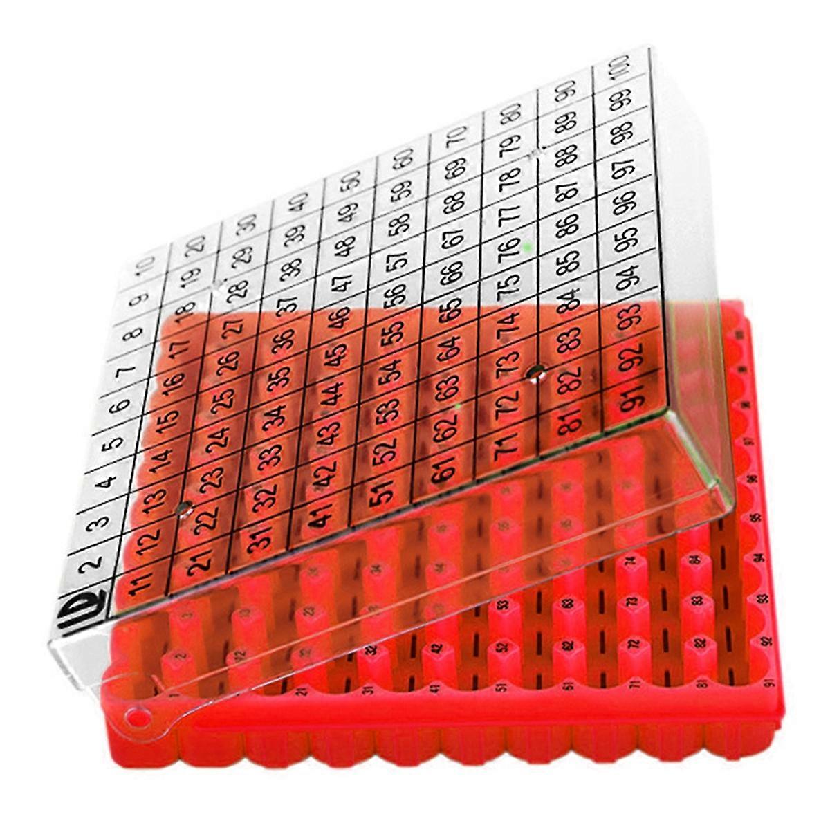 Tube Box Frozen Storage Tube Box Sample Frozen Box Flip Tube Box 100 Cell 0.5ml 1 Piece Red