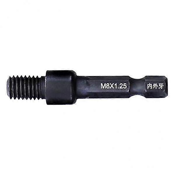 Universal Hex Shank Attachment for Threaded Drill Chucks - M8 X 25