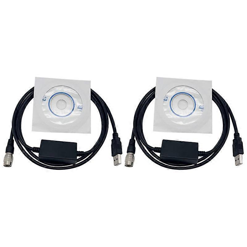 2Pcs Download Data USB Cable for Total Stations 6 PIN 352