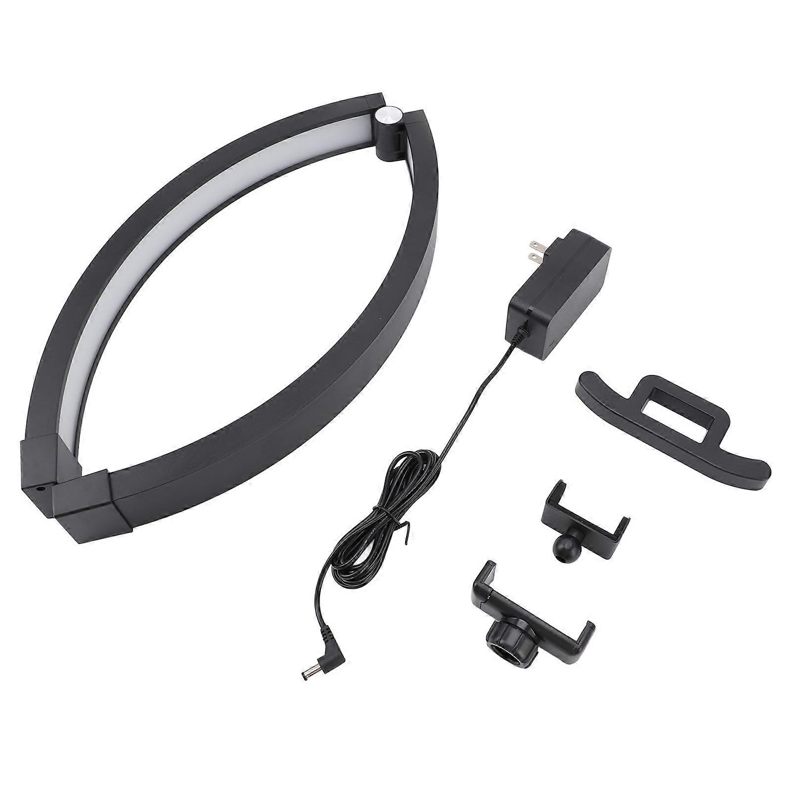 Lampe à ongles pliable à commande tactile noir Semi-lune Design Lampe de bureau portable Lumière LED multifonctionnelle alimentée par USB pour salon de beauté Eyelash Extensio