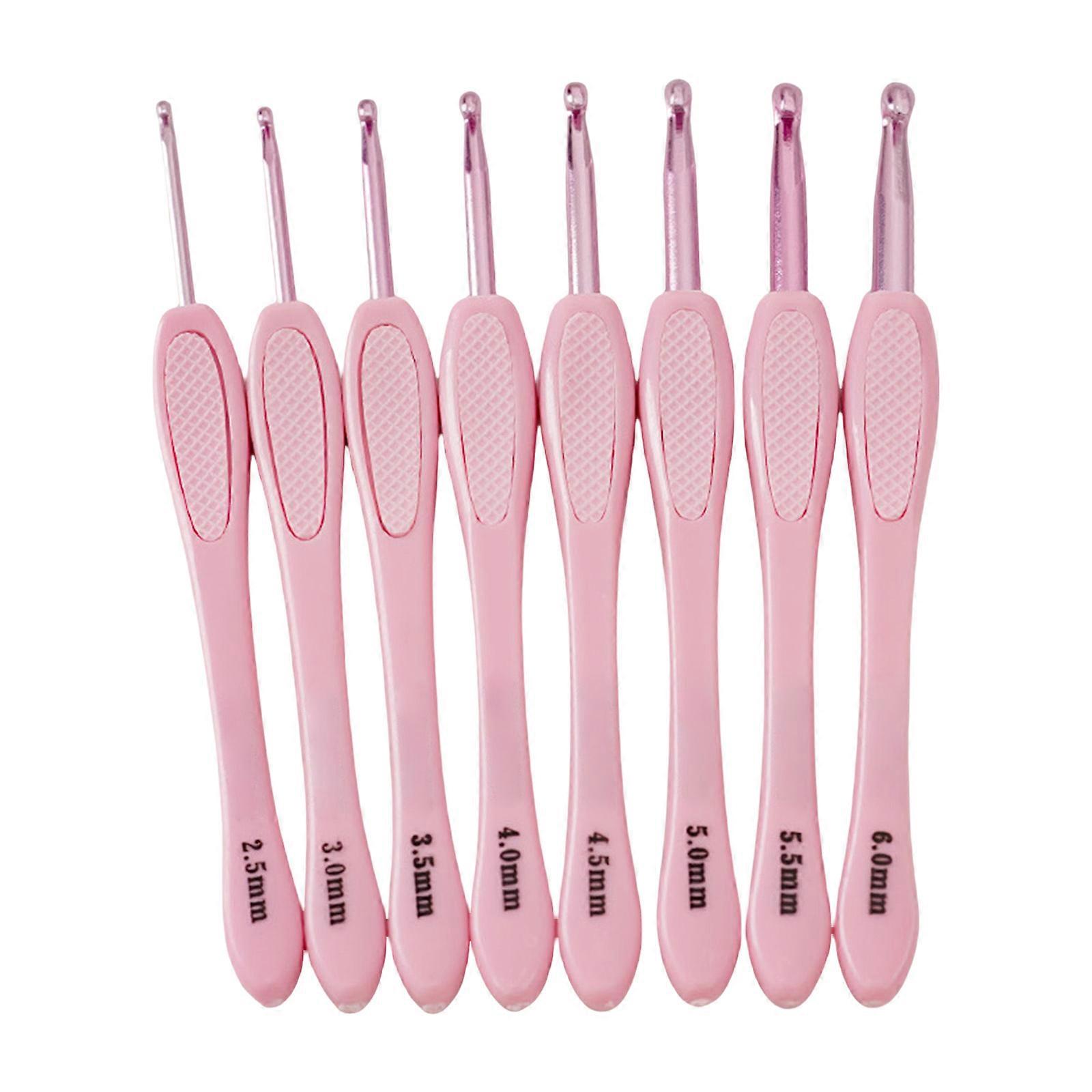 8 pezzi uncinetti ergonomici 8 dimensioni manico lungo uncinetto per principianti maglione a maglia, sciarpe, borsa, calzini e cappello