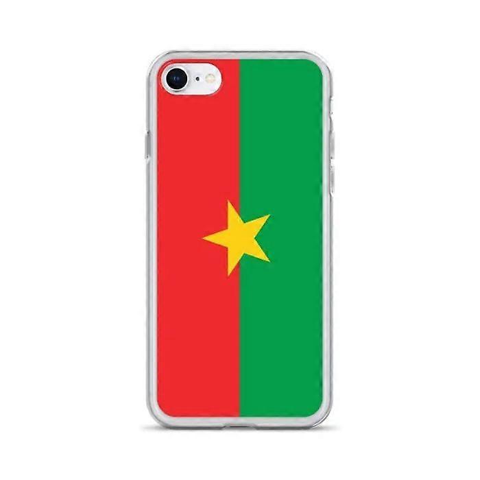 iPhone Case - Burkina Faso Flag - iPhone SE 2020 - Flexible - Multicolored - Transparent Silicone