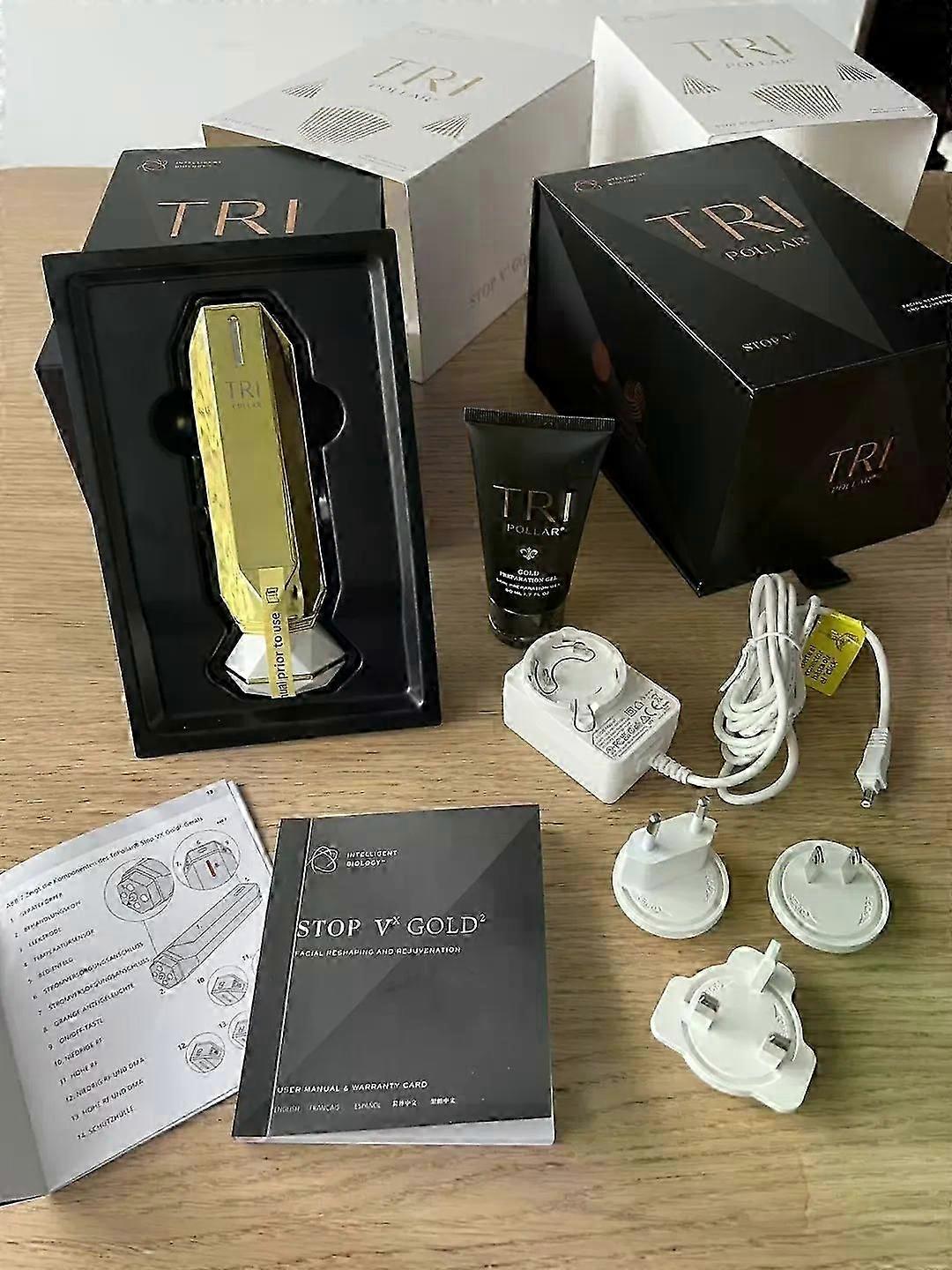 New Edition Tripollar Stop Vx Gold 2 Gold Drill Home Radio Frequency Beauty Machine With 50ml Preparation Gel