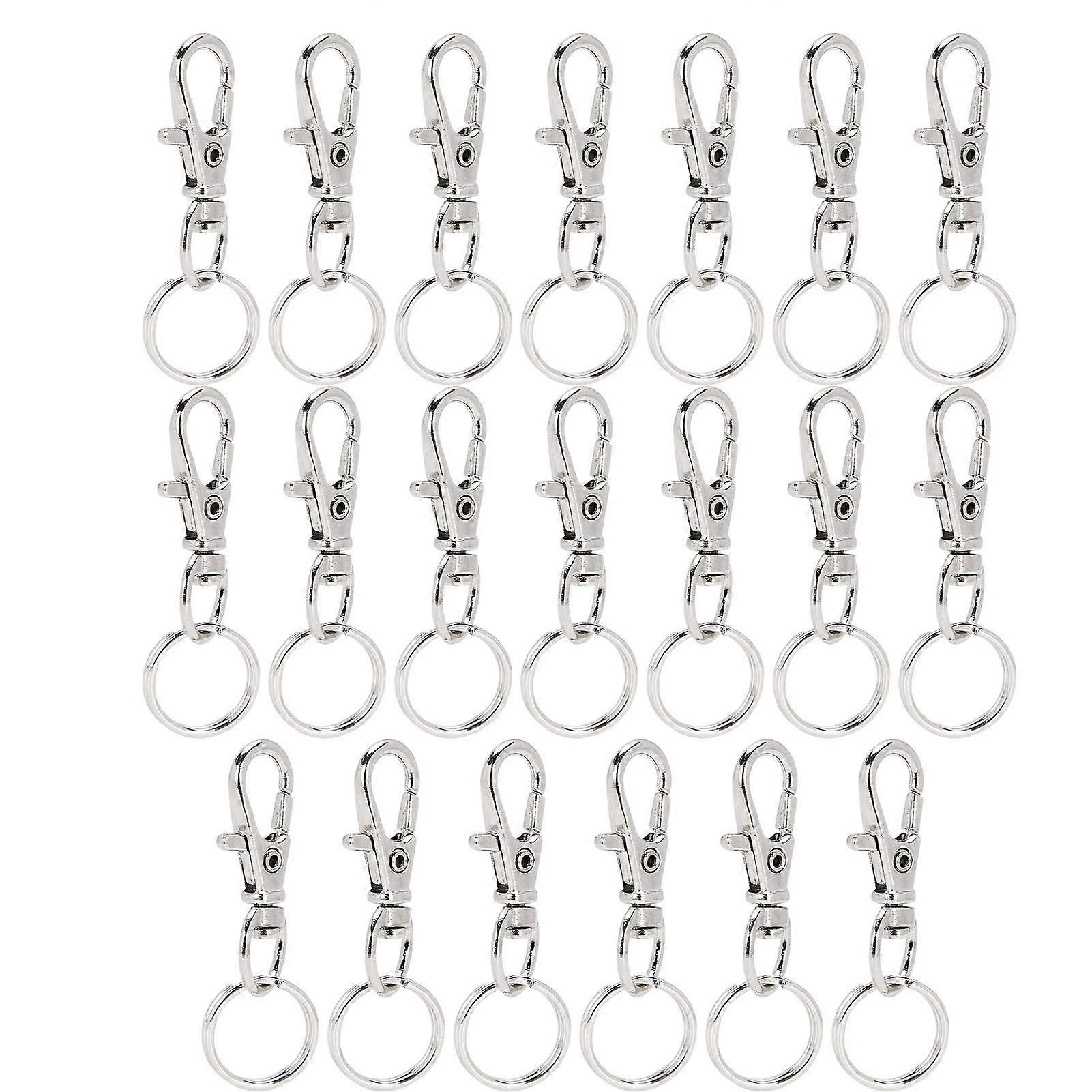20Pcs Zinc Alloy Key Chain Clips with 32mm Rotating Hooks, Durable DIY Accessories for Lanyards and Handbags