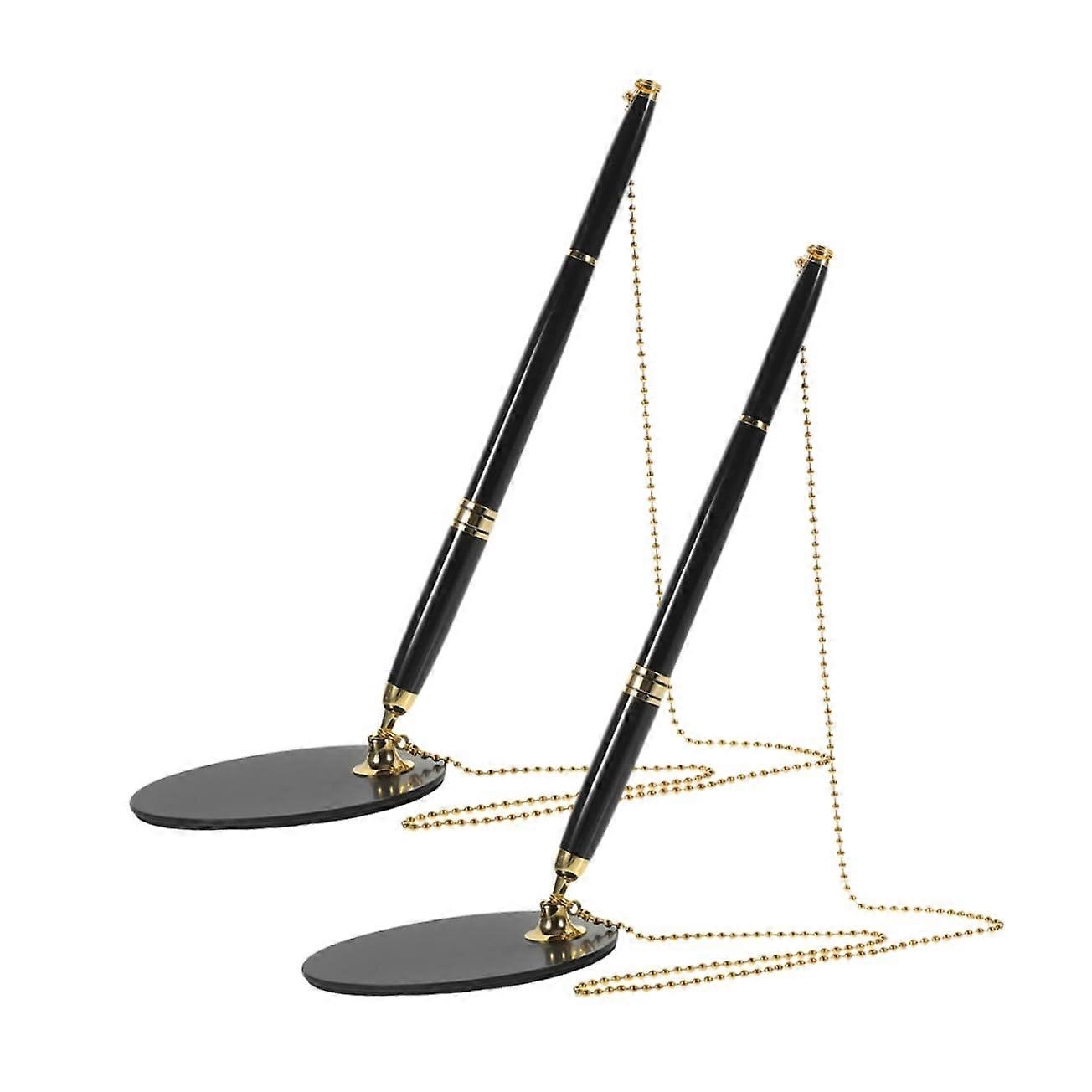 Elegant Signature Pen Set 2pcs Signing Desk Counter Pens Smooth Tip for Office Reception