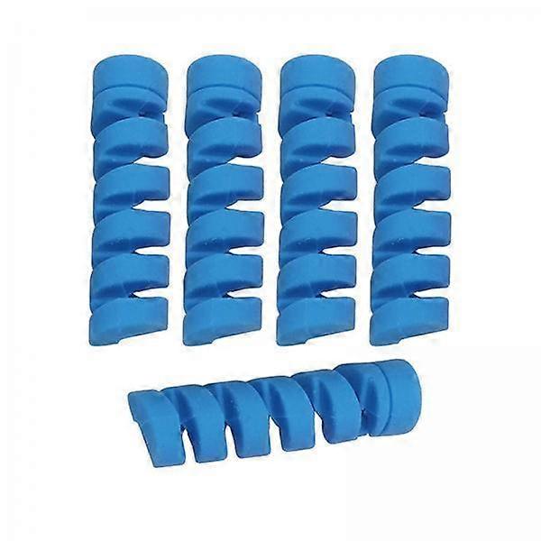 2x5Pcs Cable Sleeve Spiral Waterproof for Housing Protector Blue