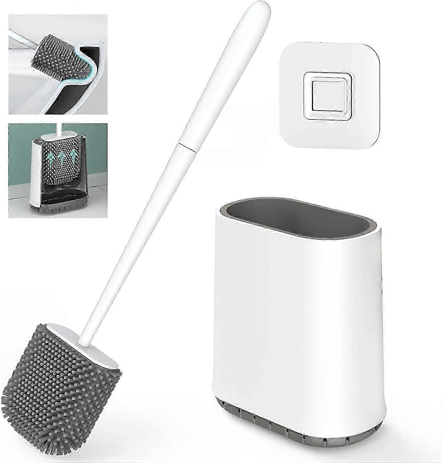 Silicone Toilet Brush with Quick-Drying Holder