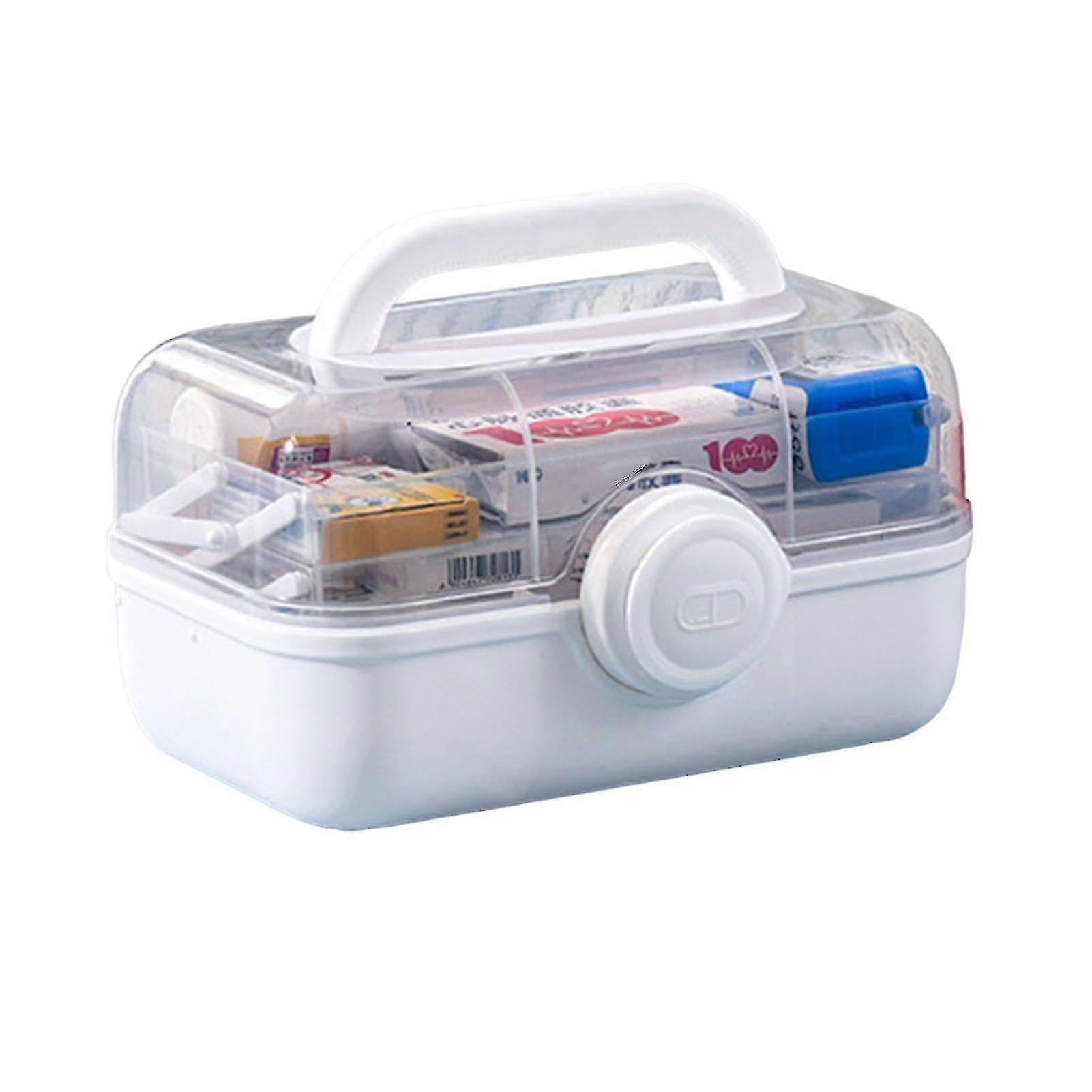 3-Layer Portable Large Capacity First Aid Box with Handle - Medium Size