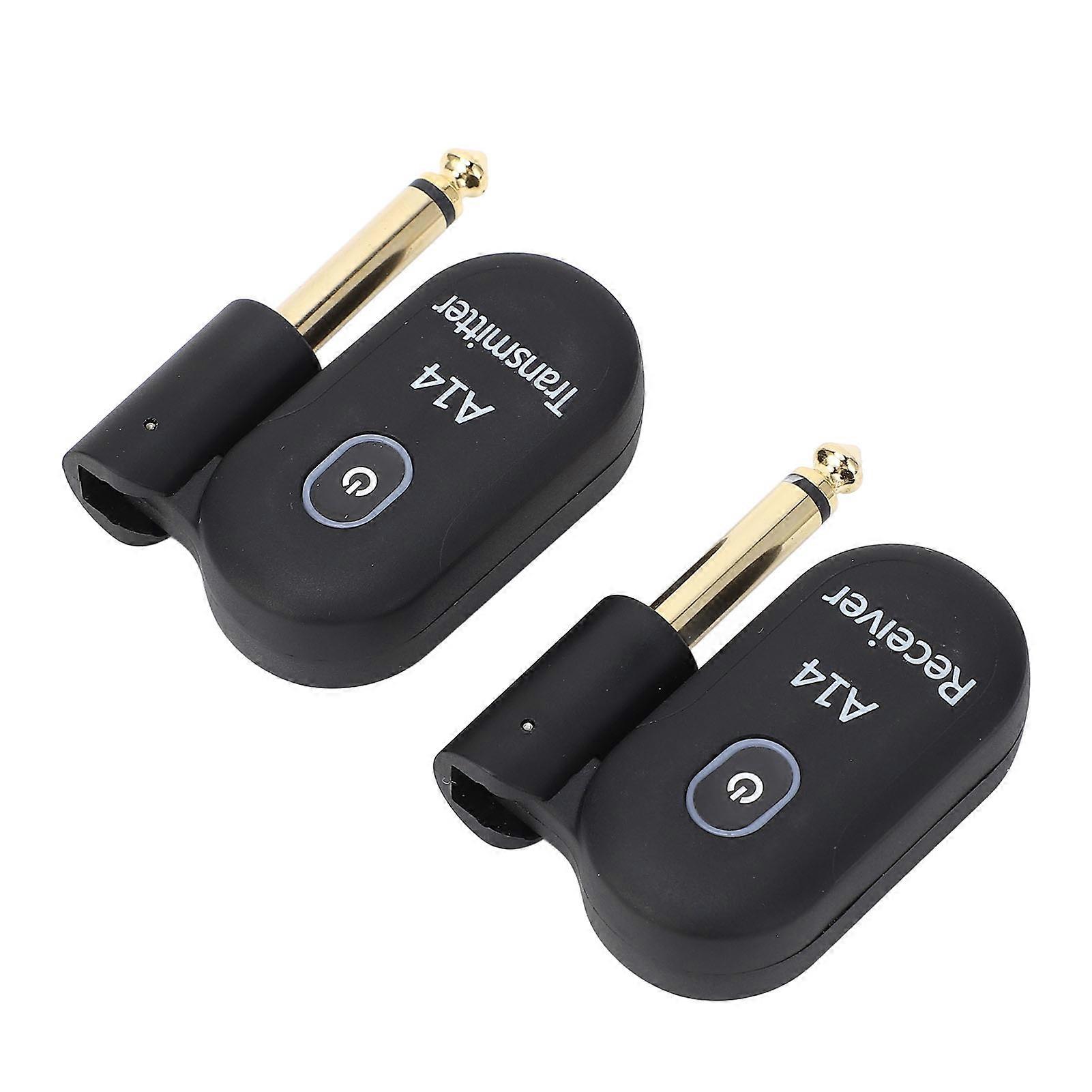 Wireless Guitar System 2.4GHz USB Electric Transceiver Receiver 100ft Range A14 for Bass Violin with 6.35mm Jack 