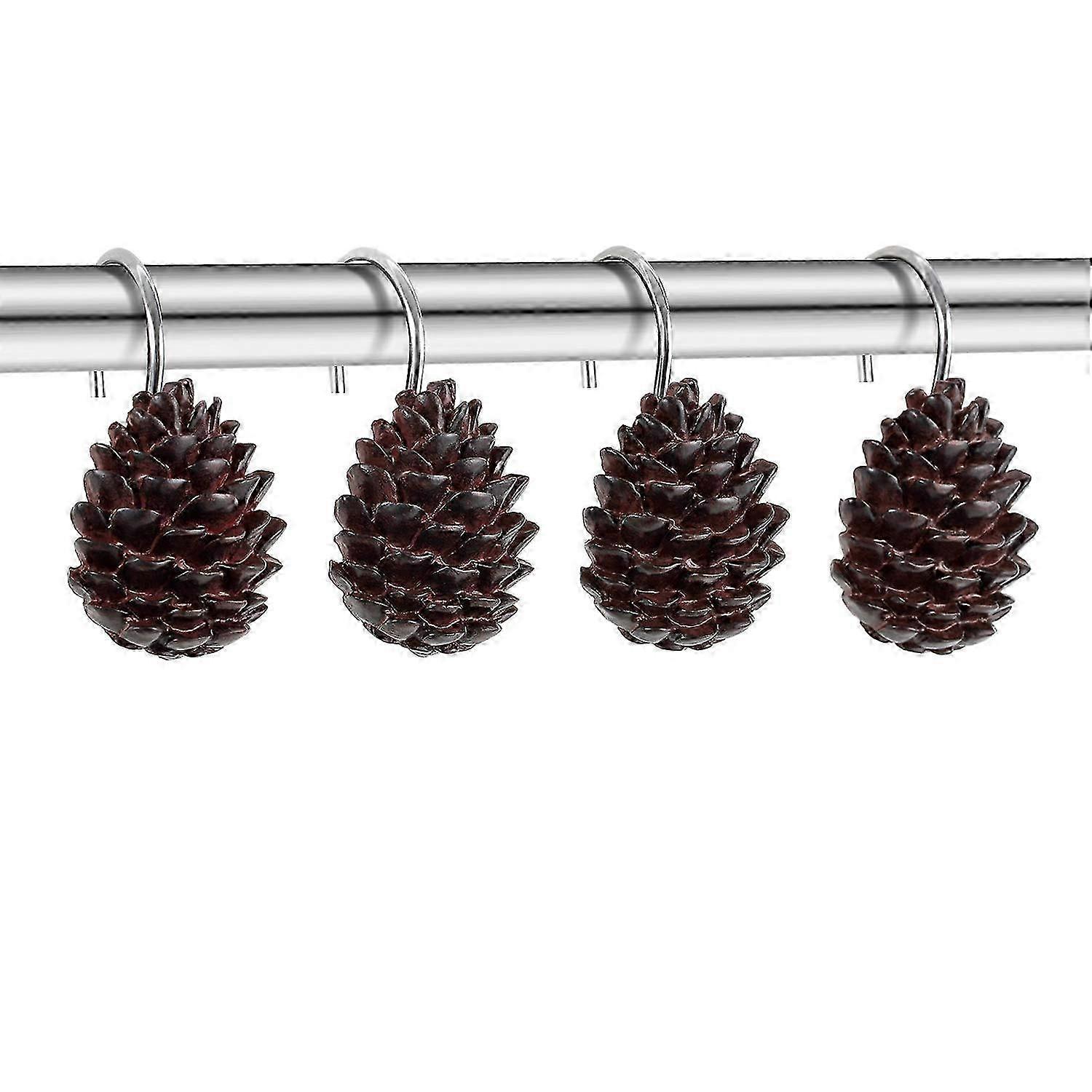 12 Set Bronze Shower Curtain Hooks for Bathroom Decor