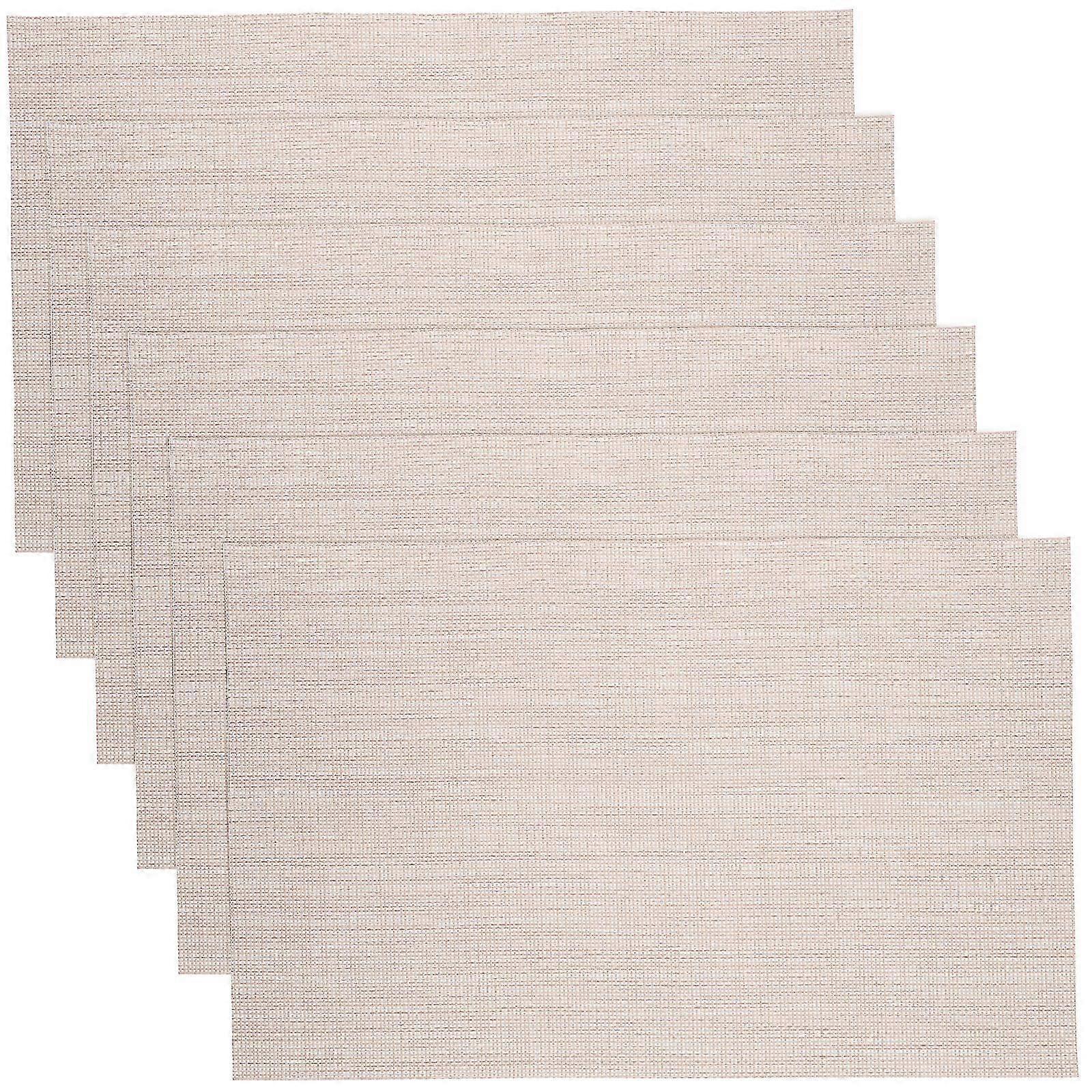 6pcs Plastic Dining Table Placemats for Indoor Use - Decorative Dinner Mats