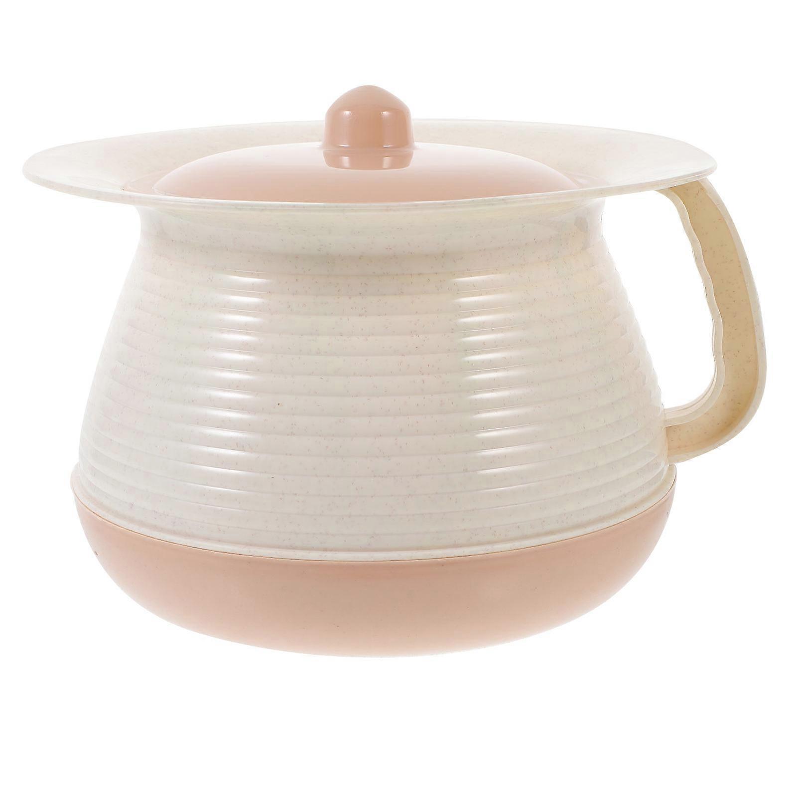 Portable Durable Lightweight PP Urine Pot with Lid, Sealed Odor Resistant Chamber Pot for Home or Travel Use, Stable Flat Base for Elderly or Disabled