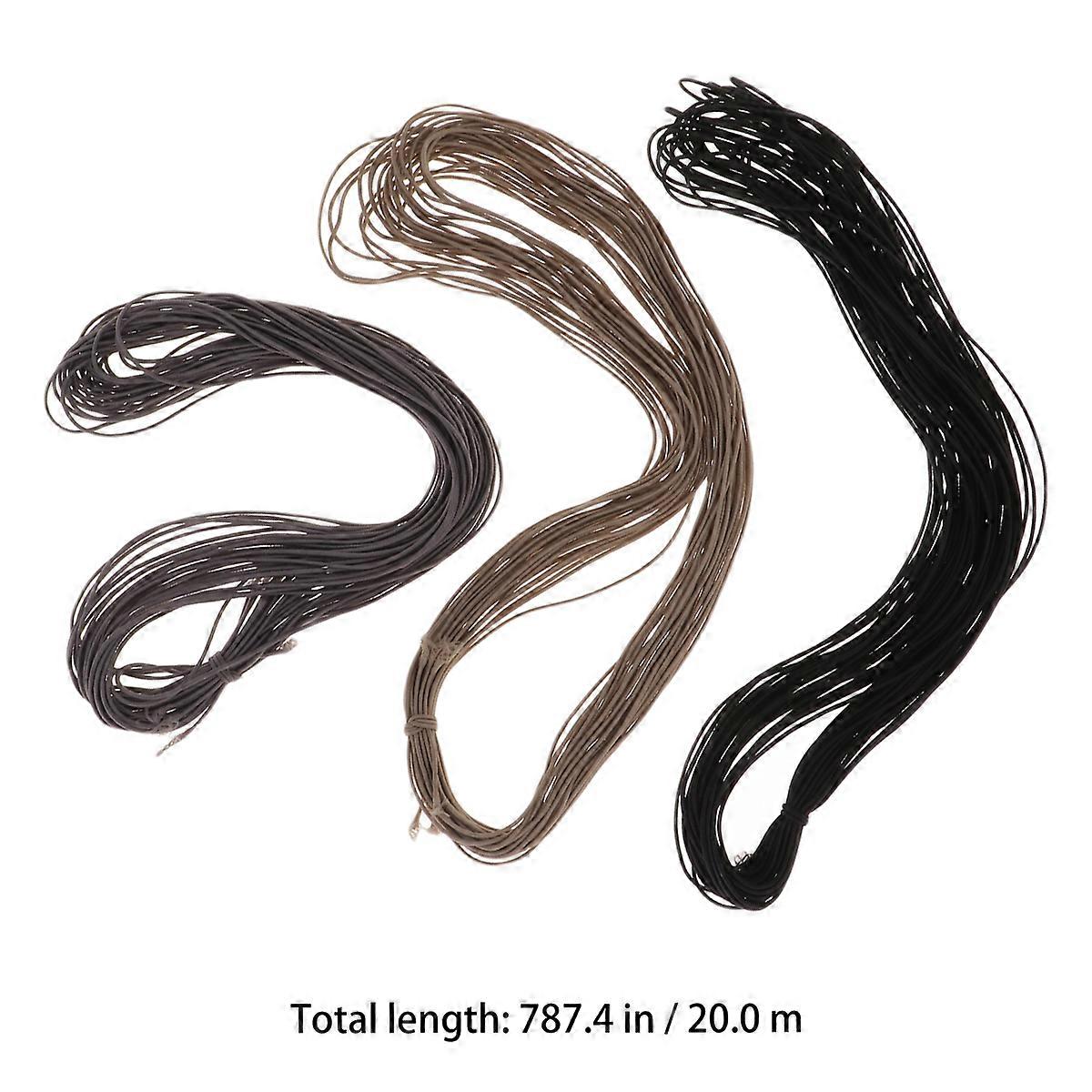 Elastic Cord Beading Thread Stretch String for Jewelry Making Bracelet Crafting 1.2mm Grey Black Khaki 3 Bundles