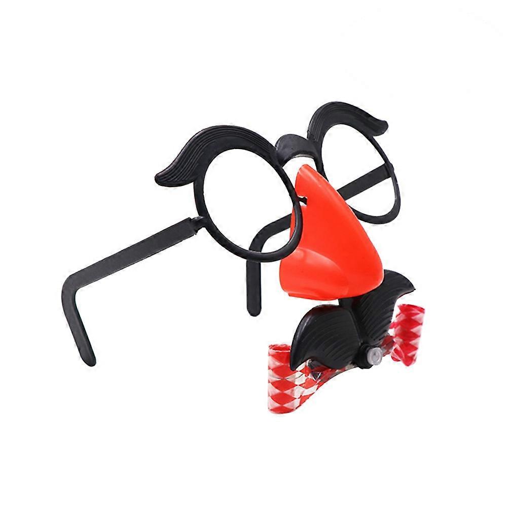 Fake Nose And Glasses Funny Props Whistle Costume Round Frame Small Size Random Color 2Pcs