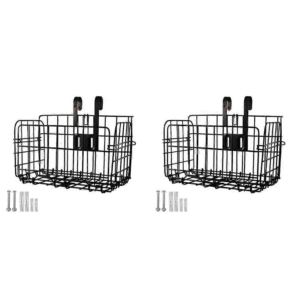 Falten folding Fahrradkorb with quick release metal wire frame for EBike 2PCS