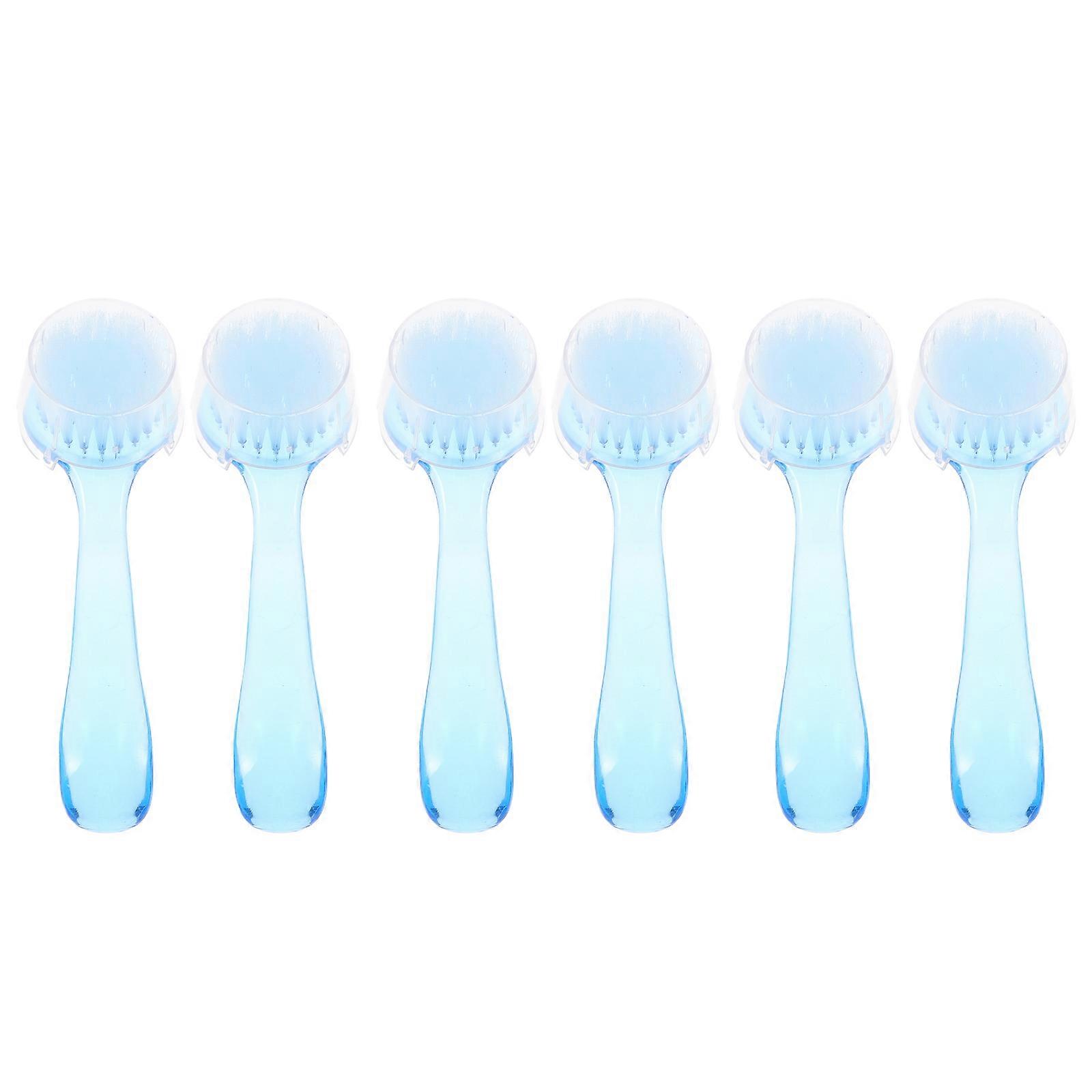 Nail Dust Cleaning Brushes for Manicure with ABS Material Blue Color 6pcs Suitable Size for Easy