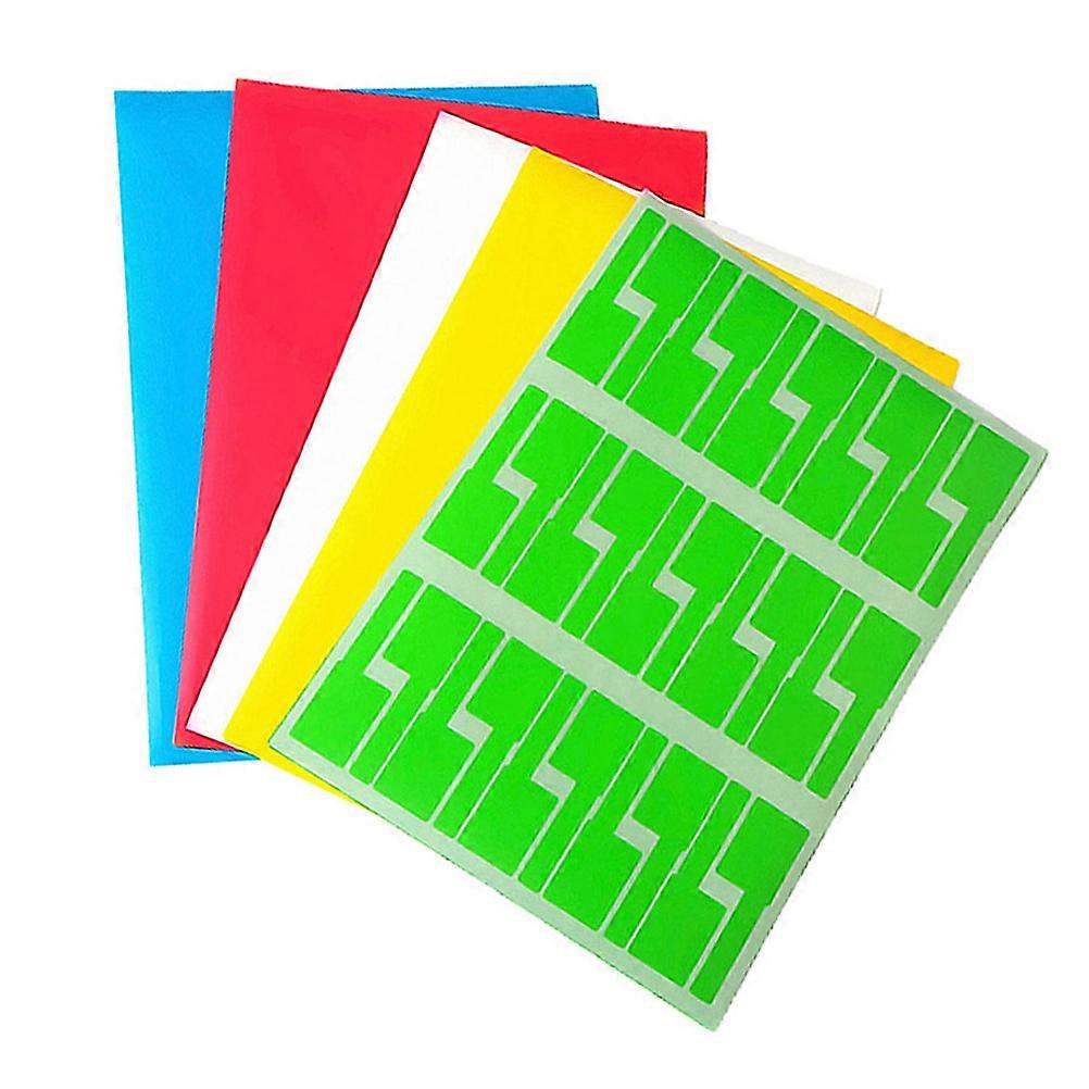 Self-Adhesive Cable Labels Network Cable Stickers P Shape Multi-Color Identification Markers Computer Room 15 Sheets