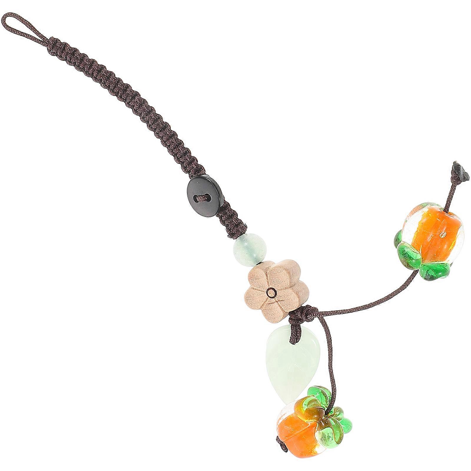 Cute Car Keychain Persimmon Phone Pendant Everyday Use Multi Color Hand-Polished Artisanal Design 1Pack