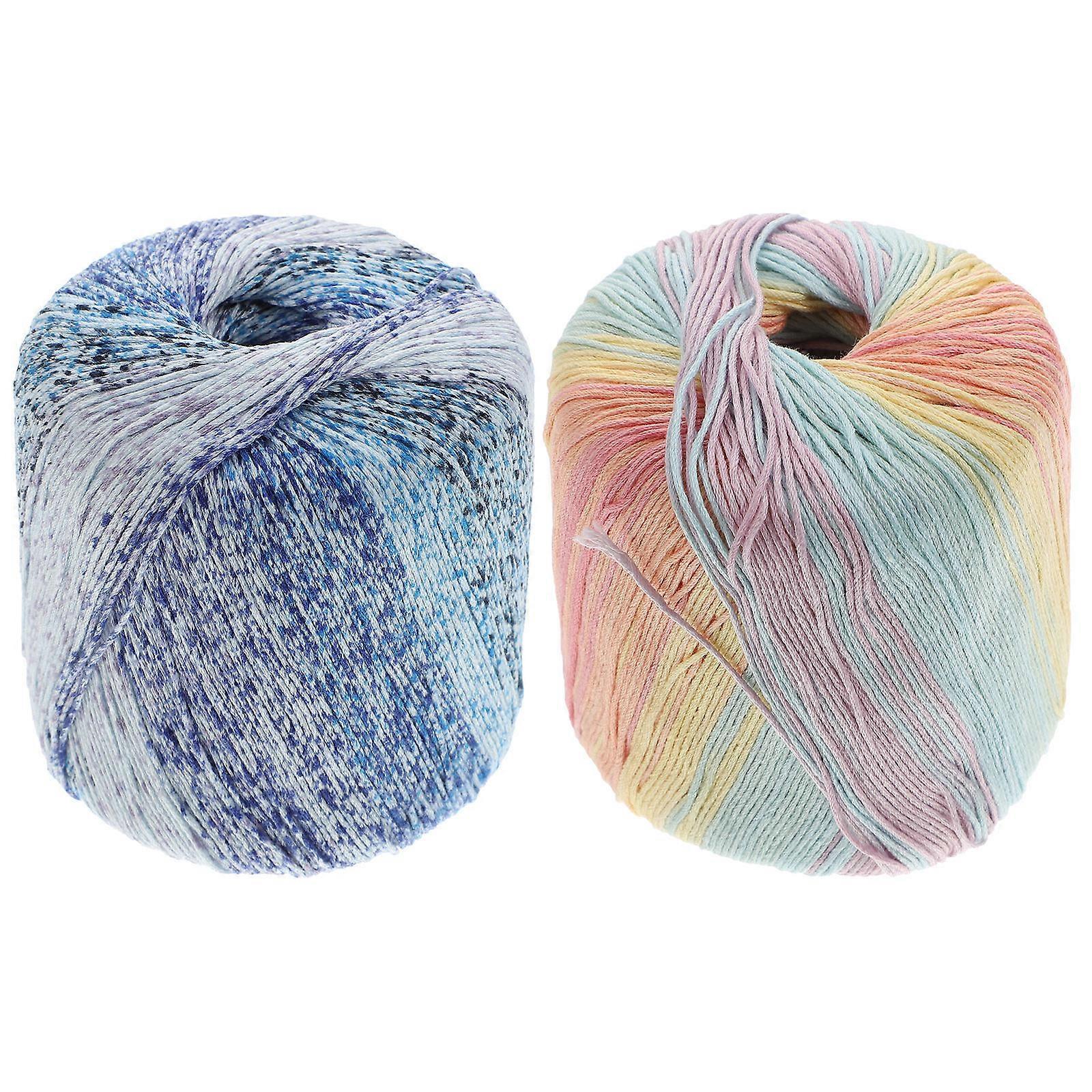 Beginner Yarn for Crocheting Hand-Knitting Woolen Yarns Dyeing for Hats Gloves Shawls Scarves 2Pcs