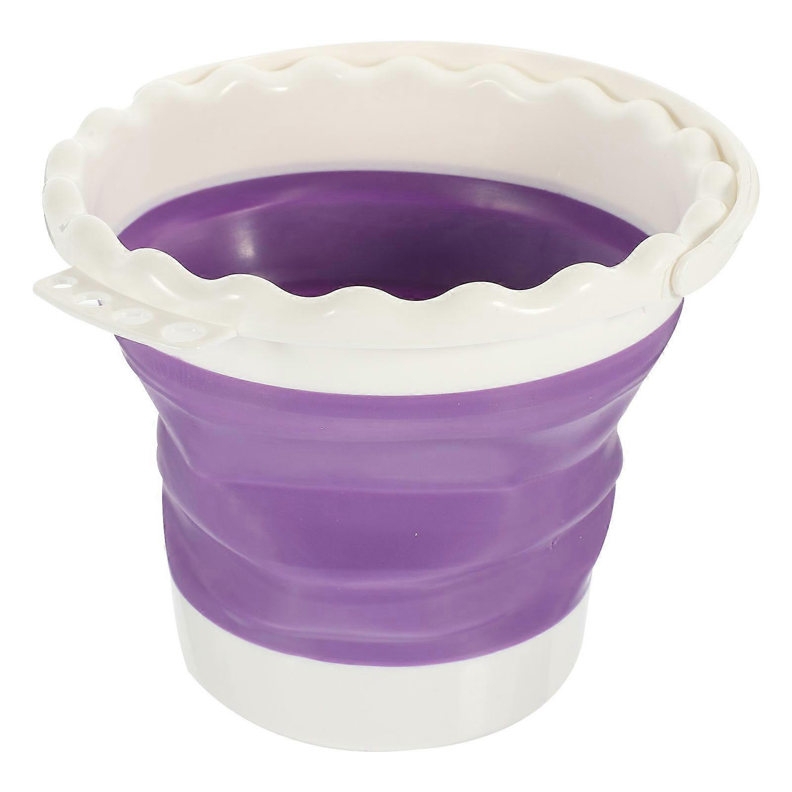 Portable Folding Water Bucket Wash Pen Container For Outdoors And Travel Latex Material 20.2*20.2cm 1Pcs