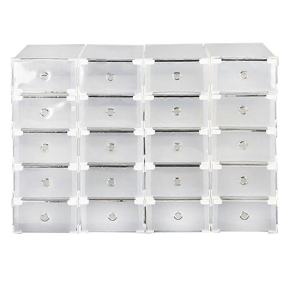 Storage Boxes Shoe Display Box Men Small Spaces Moisture-Proof White 34*22*13cm 20Pcs