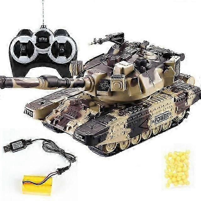 1:32 Scale RC Battle Tank Military Remote Control Toy With Shooting Bullets Function