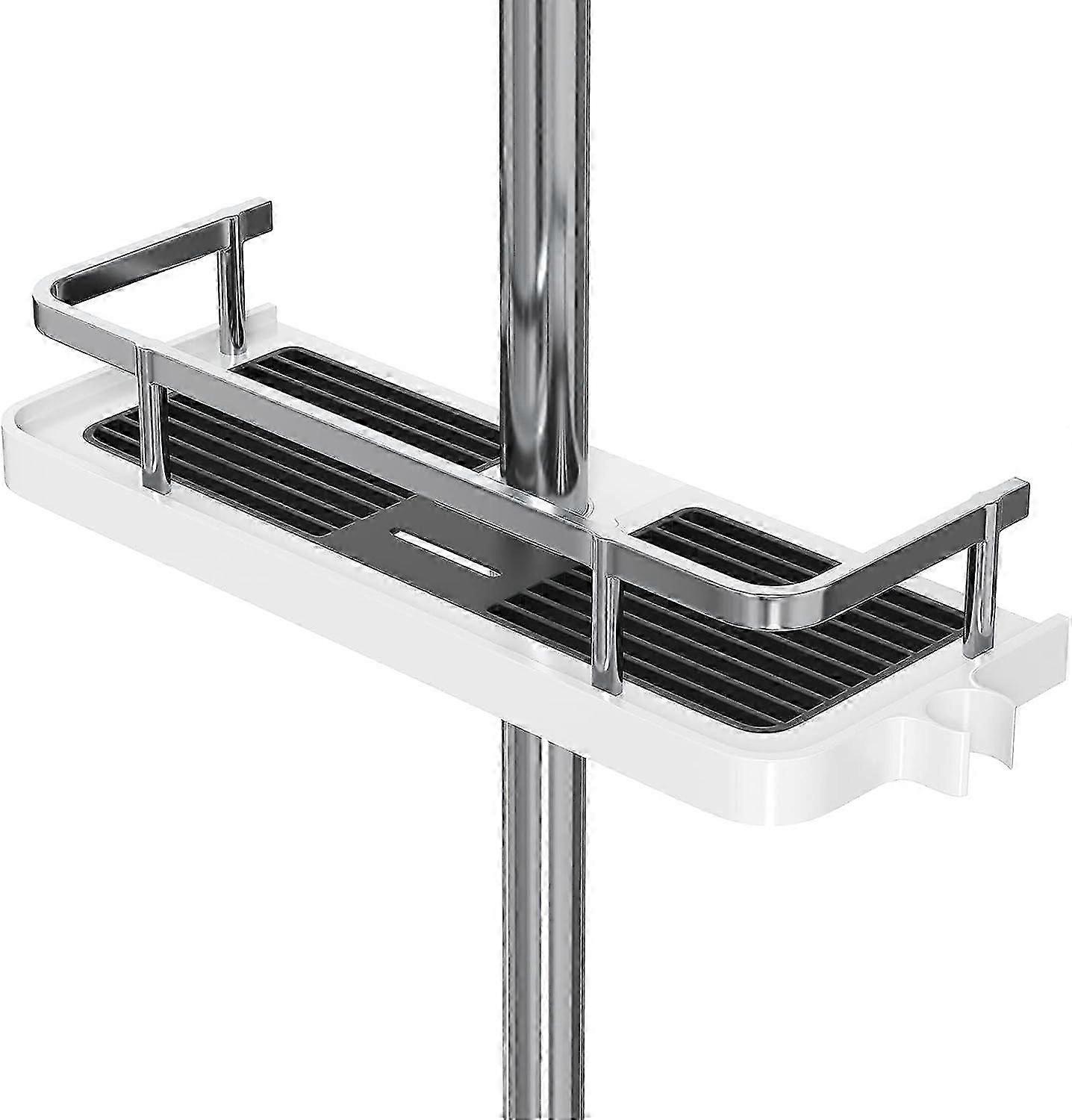 Adjustable Shower Shelf for 18-25mm Shower Bars - No Drilling