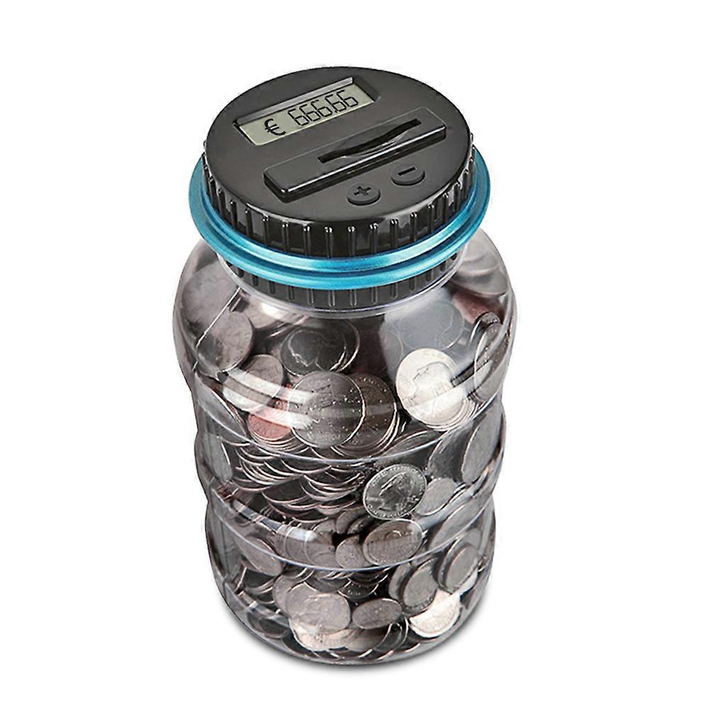 Large Capacity Digital Coin Bank Money Box With Counter For Bank Savings Blue 2.5L Capacity 1Set