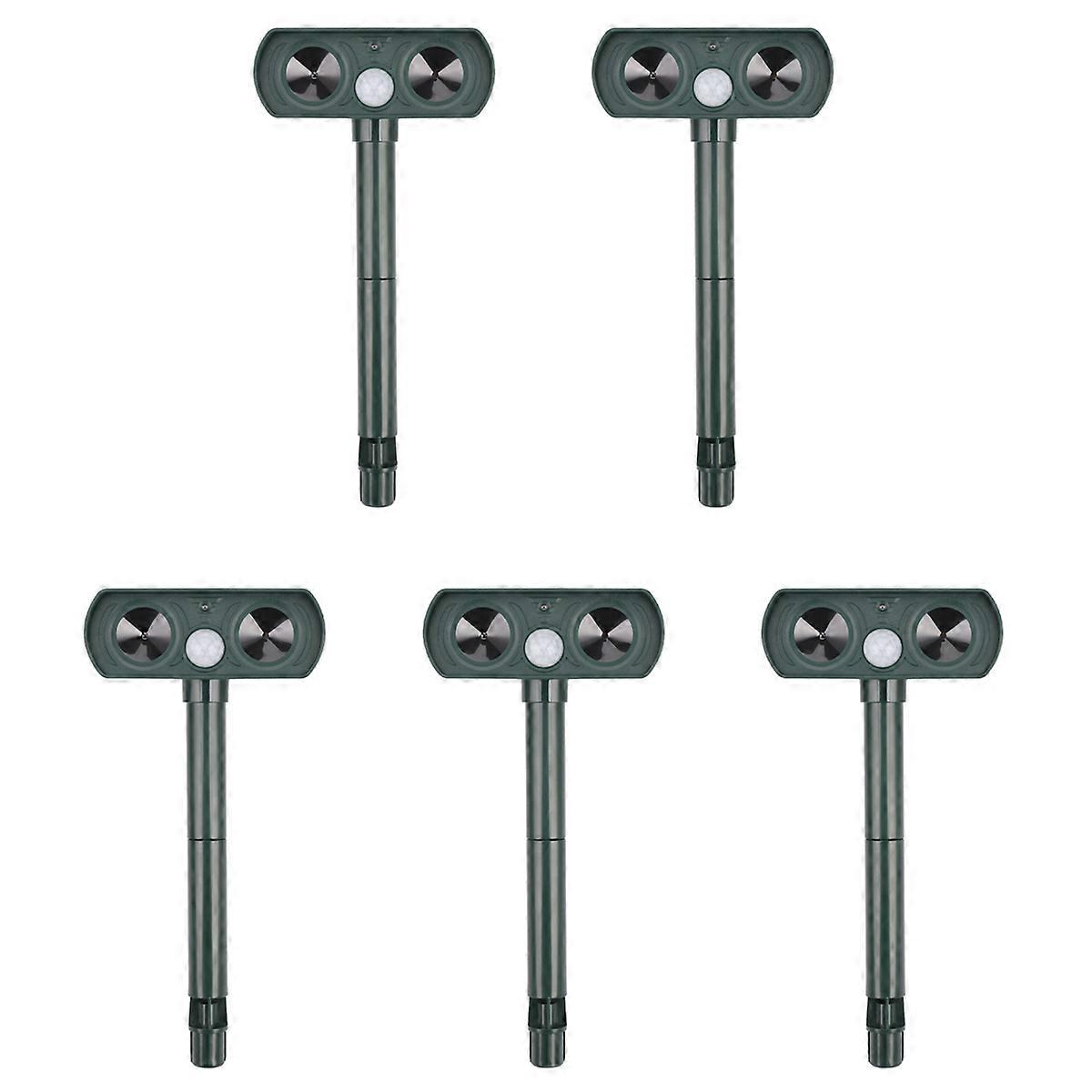 5PCS Solar Repellent Cat Repeller Scarer Dual Ultra Deterrent Garden Animal Chaser