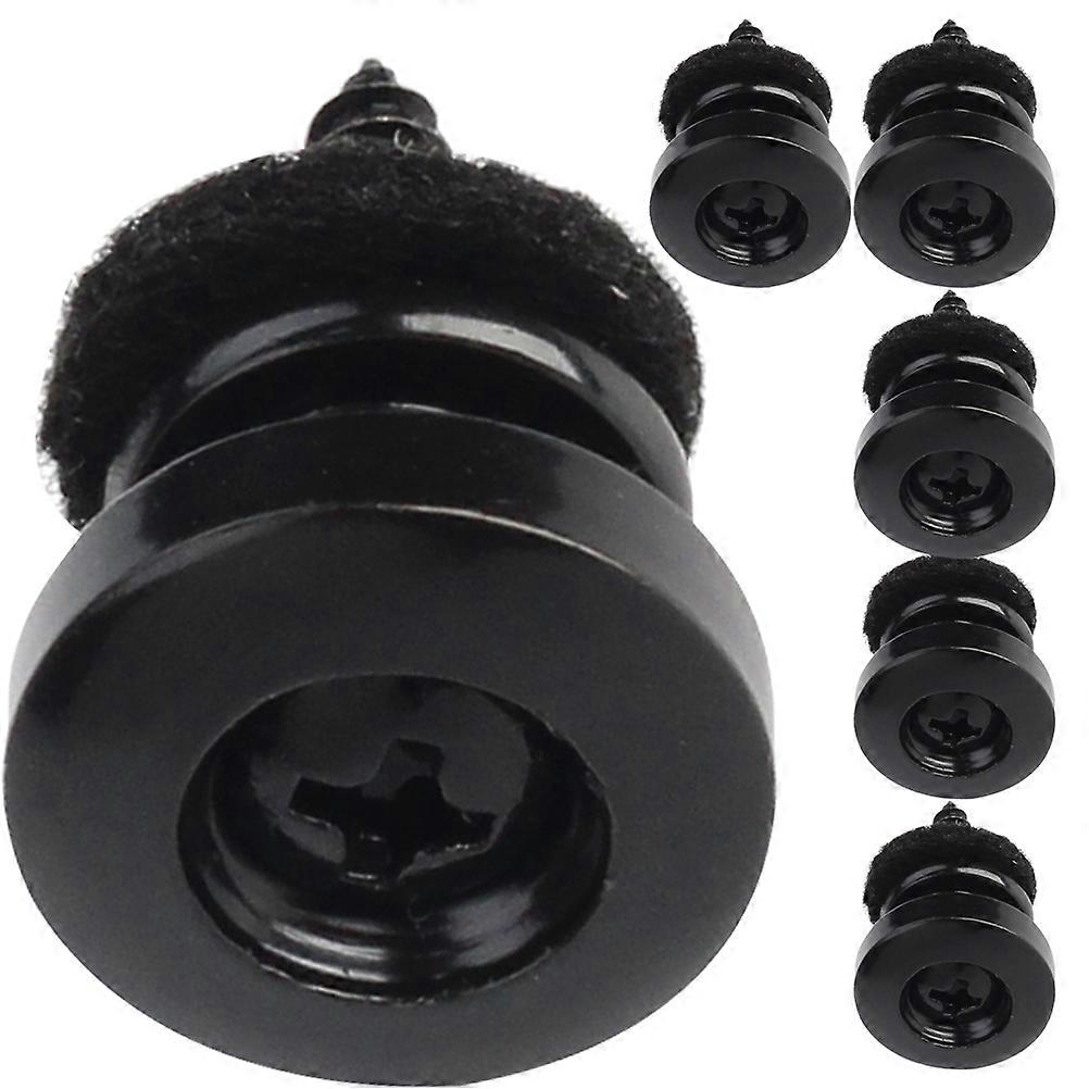 Acoustic Guitar Strap Button Anti Slip Locking Iron Felt Concave Component for Musical Instrument Use 6Pcs
