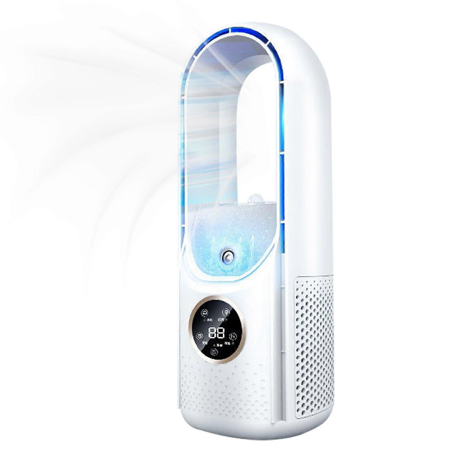 USB Plug-in Bladeless Fan Portable Air Conditioner Fan with 6 Speed Adjustment, Timing Spray Cooling Fans for Home