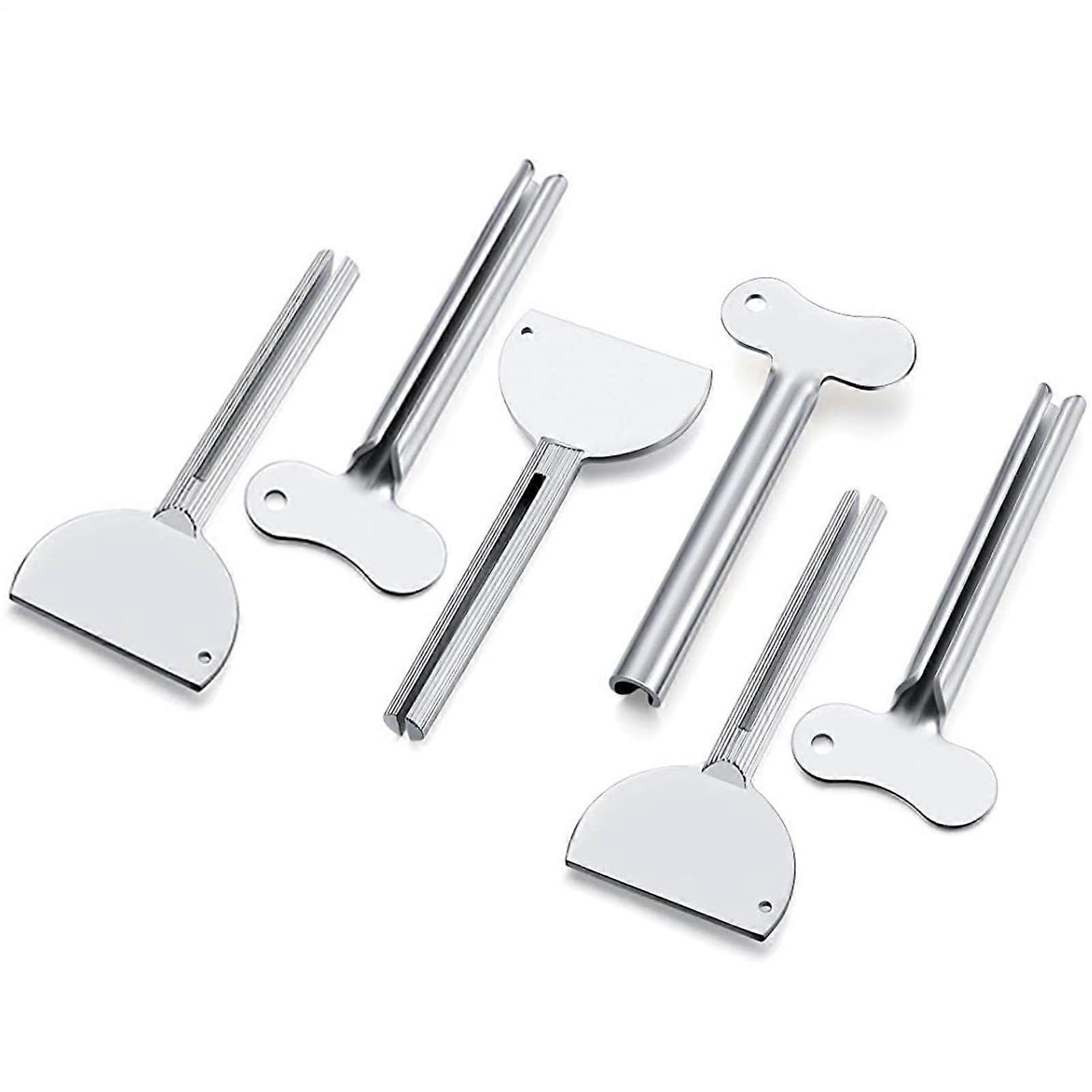 Tube Key Squeezer for Toothpaste and Paint, 14.8-Inch Handheld Roller Tool, White Dispenser Key for Home and Salon Use