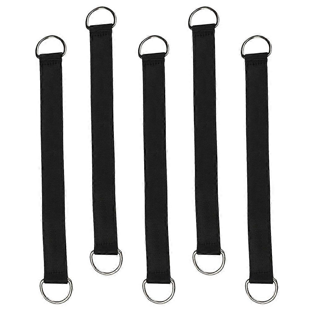 Tree Swing Strap Multipurpose Swing Hanging Straps Stainless Steel Rings Black 28.5X2.5CM Easy to Install 5Pack