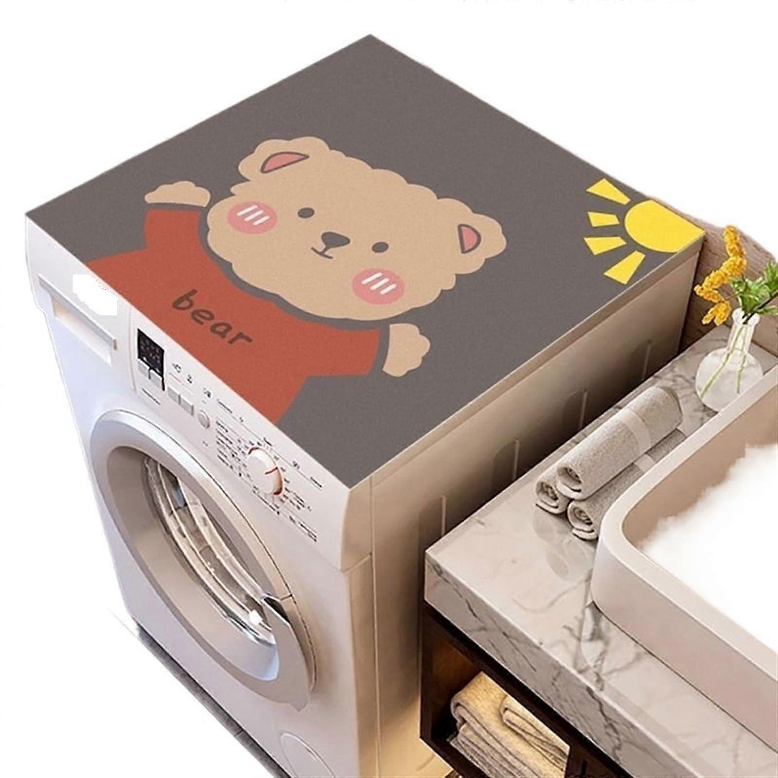 Washing Machine Cover Retro Pattern Dust Shield 40x50cm Model 001 Waterproof Oven Microwave Drain Pads Non-Slip Kitchen