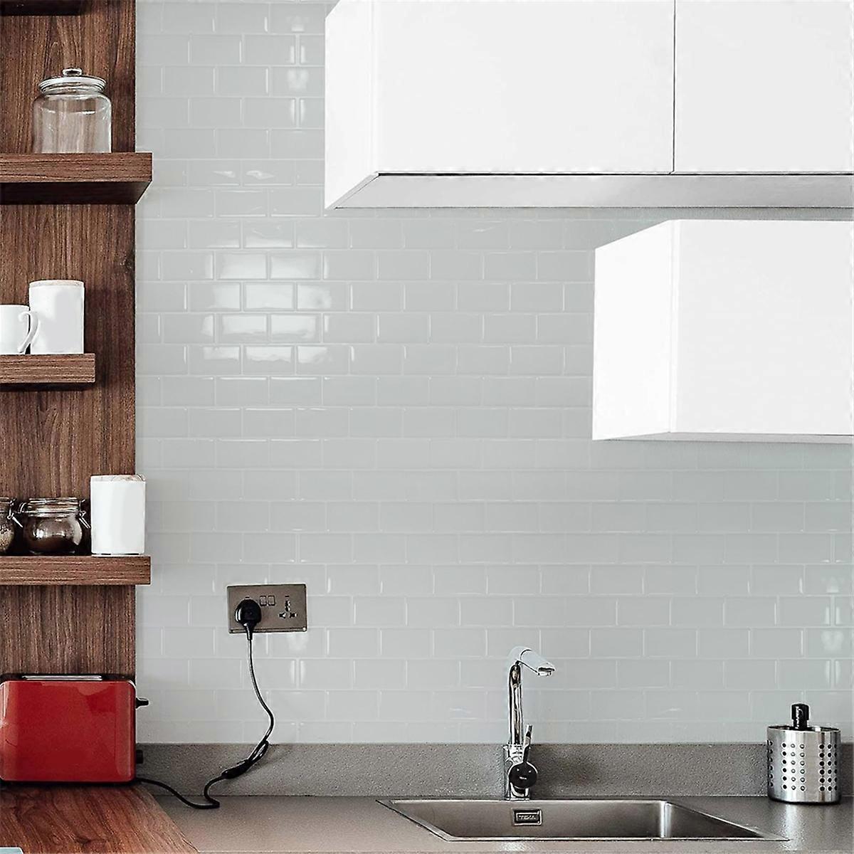 3D Texture Tile Sticker Backsplash Wallpaper for Kitchen Bathroom Laundry Room Enhanced Backing Adhe