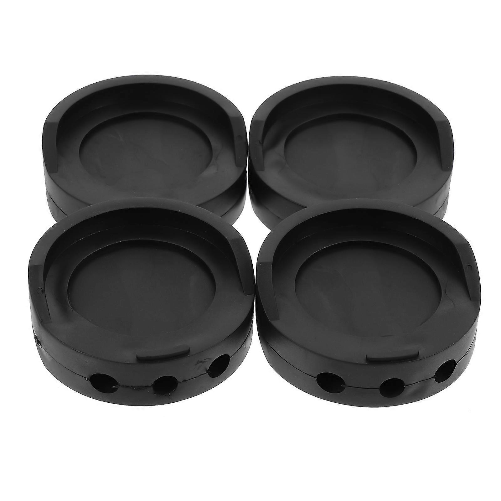 Black Rubber Furniture Foot Pads for Home Use Quiet Antiskid Floor Protectors with Drainage Holes 4 Pieces