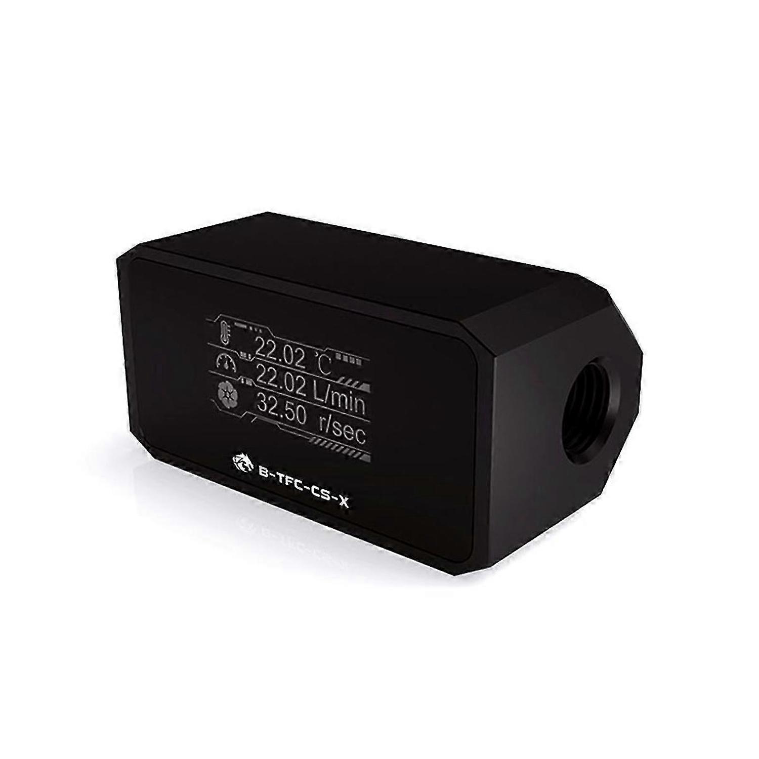 B---X Water Cooler System Monitor for Temperature Meter/Water Flow OLED Display Double G1/4Inch Flo