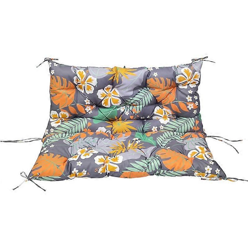 Swing Cushion With High Back For 2-3 Seat Garden Benches, Waterproof Floral Patio Cushion, Soft Ties, 150x100x10 Cm