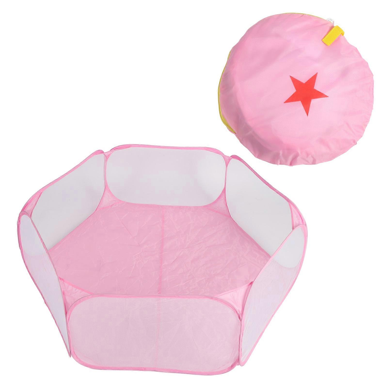 Pet Play Tent Breathable Transparent Portable Pop Open Small Animal Playpen for Indoor Outdoor Exercise Roseate