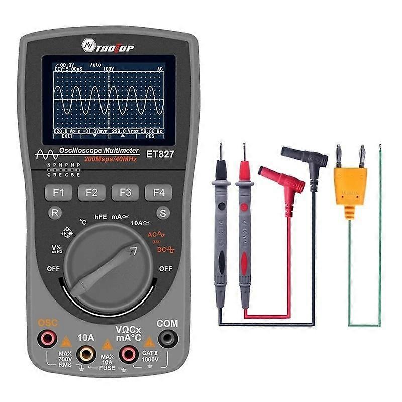 Oscilloscope Multimeter 200Msps Sampling Rate 40MHz Oscilloscope + Multimeter 2 In 1 ET827